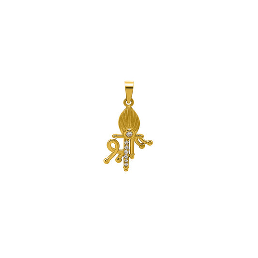 18k Gold Plated Shree Pendant