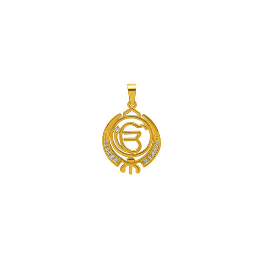 18k Gold plated Ik Onkar Pendant