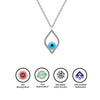 Silver Third Evil Eye Pendant with Chain