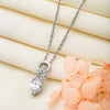 Silver Ice Drop Pendant with Chain