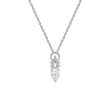 Silver Ice Drop Pendant with Chain