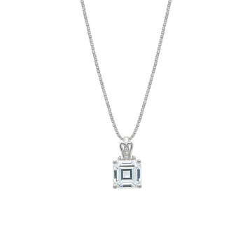 Silver Cube Pendant with Box Chain