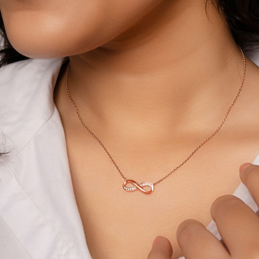 Rose Gold Infinity Glow Necklace