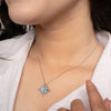 Silver Aqua Blue Necklace