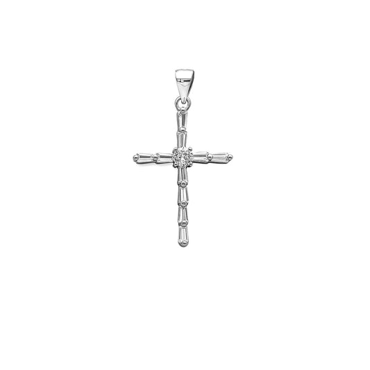 Silver Layered Cross Pendant