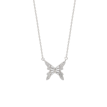 Silver Butterfly Charm Necklace