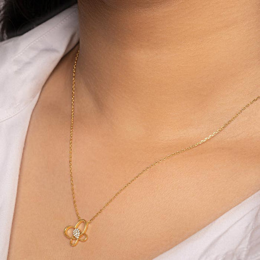 18k Gold Plated Silver Delicate Butterfly Necklace