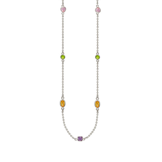 Silver Prismatic Colour Shine Necklace