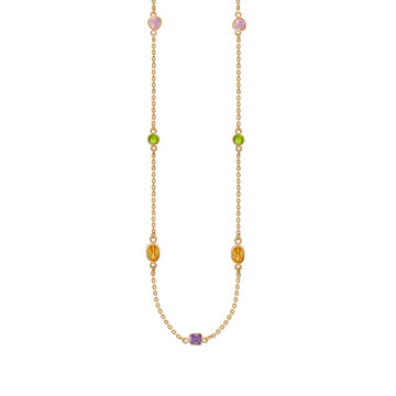 18k Gold Plated Silver Prismatic Colour Shine Necklace