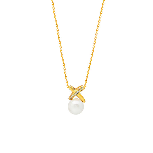 18k Gold Plated Silver Enchanted Pearl Necklace