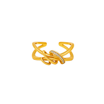 18k Gold Plated Silver Twisted Knot Ring