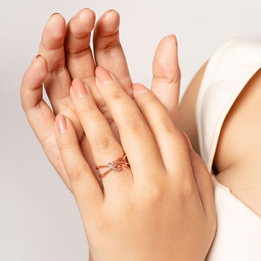 Rose Gold Twisted Knot Ring