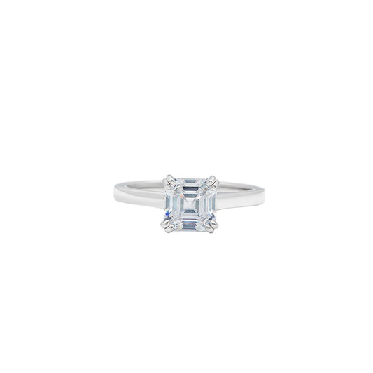 Silver Primsa Solitaire Ring