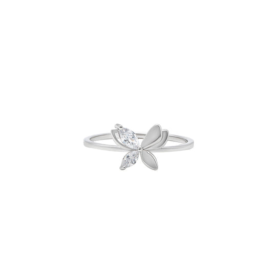 Silver Dainty Butterfly Ring