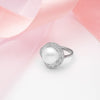 Silver Statement Pearl Adjustable Ring