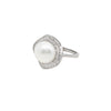 Silver Statement Pearl Adjustable Ring