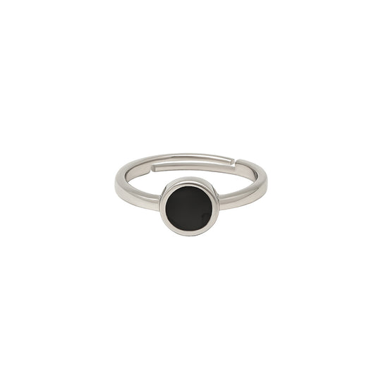 Silver Black Ring