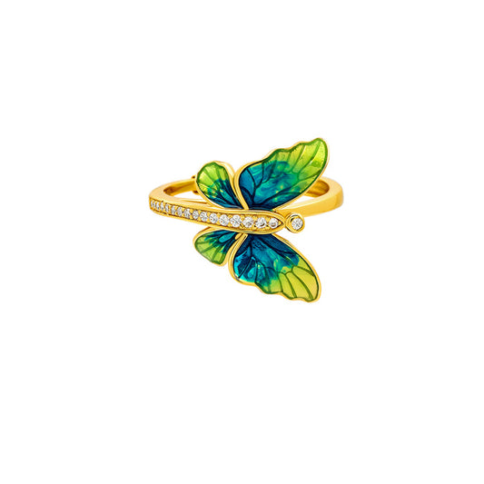 18k Gold Plated Silver Mystic Butterfly Ring