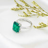 Silver Green Crystal Radiant Ring