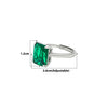 Silver Green Crystal Radiant Ring