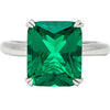 Silver Green Crystal Radiant Ring