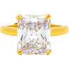 18k Gold Plated Silver Crystal Radiant Ring