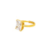 18k Gold Plated Silver Crystal Radiant Ring