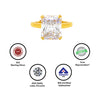 18k Gold Plated Silver Crystal Radiant Ring