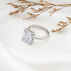 Silver White Crystal Radiant Ring