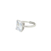 Silver White Crystal Radiant Ring