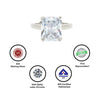 Silver White Crystal Radiant Ring