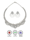 Silver Jasmine Necklace Set