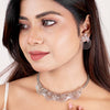 Silver Camellia Necklace Set