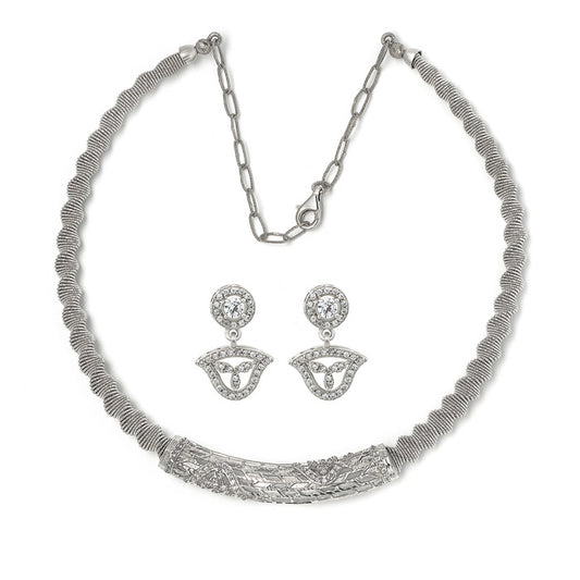 Silver Imperial Necklace Set