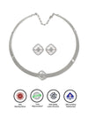 Silver Quadrant Necklace Set