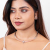 18K Two Tone Rose Gold Silver Quadrant Necklace Set