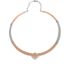 18K Two Tone Rose Gold Silver Quadrant Necklace Set