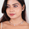 18K Two Tone Rose Gold Silver Floweret Necklace Set