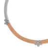 18K Two Tone Rose Gold Silver Floweret Necklace Set