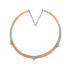 18K Two Tone Rose Gold Silver Floweret Necklace Set