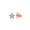 18K Two Tone Rose Gold Silver Floweret Necklace Set