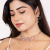 18K Two Tone Rose Gold Silver Dazzling Necklace Set