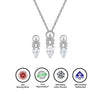 Silver Ice Drop Pendant Set