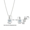 Silver Cube Pendant Set with Box Chain