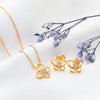 18k Gold Plated Silver Delicate Butterfly Necklace Set