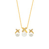 18k Gold Plated Silver Enchanted Pearl Necklace Set