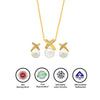 18k Gold Plated Silver Enchanted Pearl Necklace Set